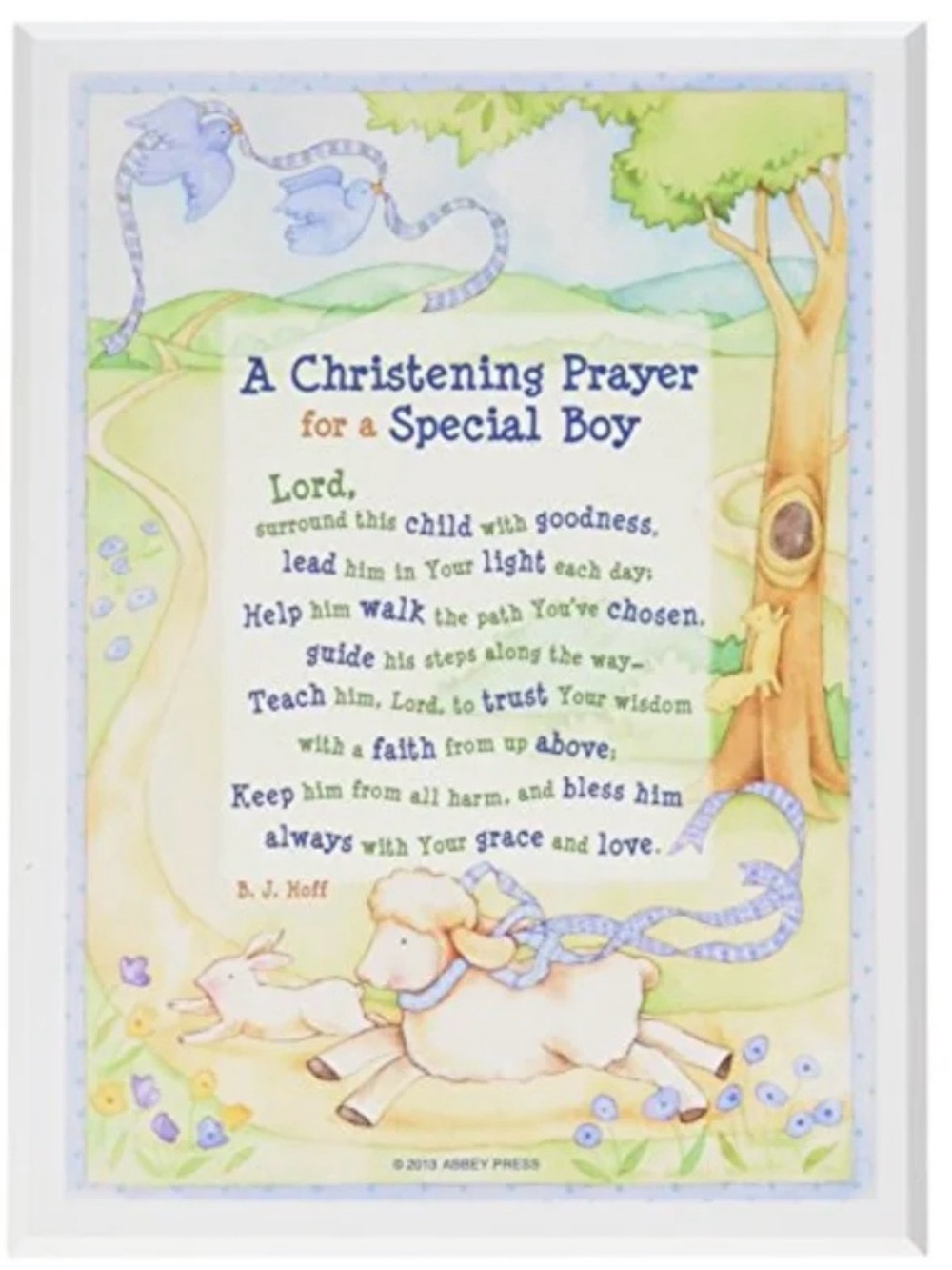 Abbey Press Boy Christening Prayer Plaque, Stand or Hang Made in USA